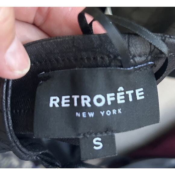 NWT Retrofete Jourdana Coated Denim Dress Black Size S Measurment in Description - Picture 8 of 14